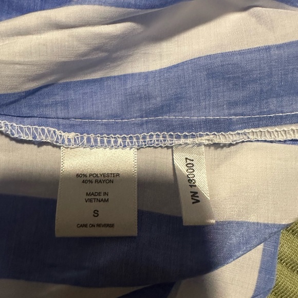 New York & Company blue striped button down swim cover up shirt size small - Picture 6 of 8